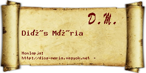 Diós Mária névjegykártya