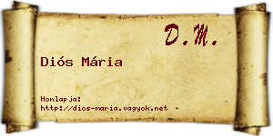 Diós Mária névjegykártya